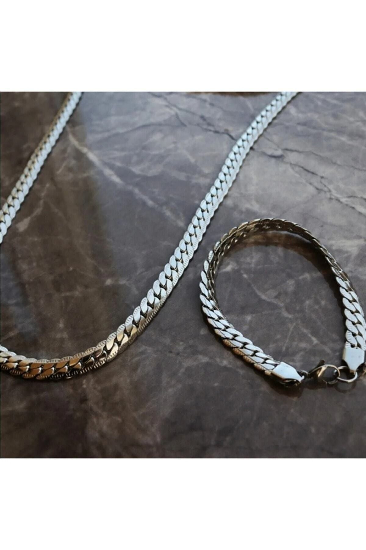 Sepetten Eve Çelik Snake Kolye & Bileklik Set