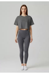 ALG KADIN CROP TİŞÖRT OVERSIZE - PAMUK KUMAŞ T-SHIRT