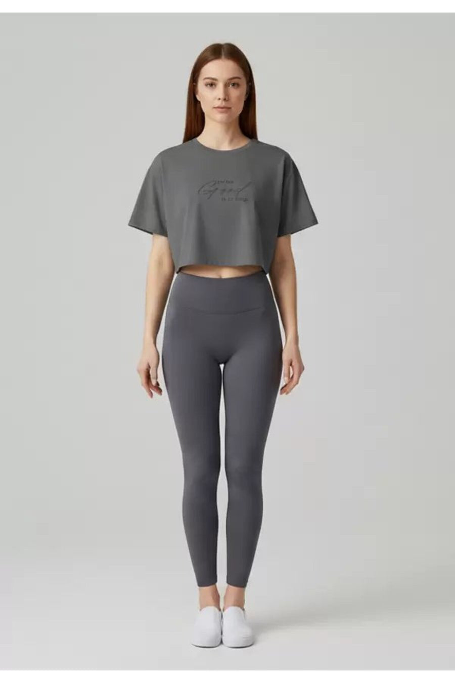 ALG KADIN CROP TİŞÖRT OVERSIZE - PAMUK KUMAŞ T-SHIRT