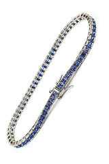 OSESHOP Ametist ve safir taşlı 925ayar gümüş ıtalyan tasarimi su yolu bileklik ( kalınlık 3 mm )