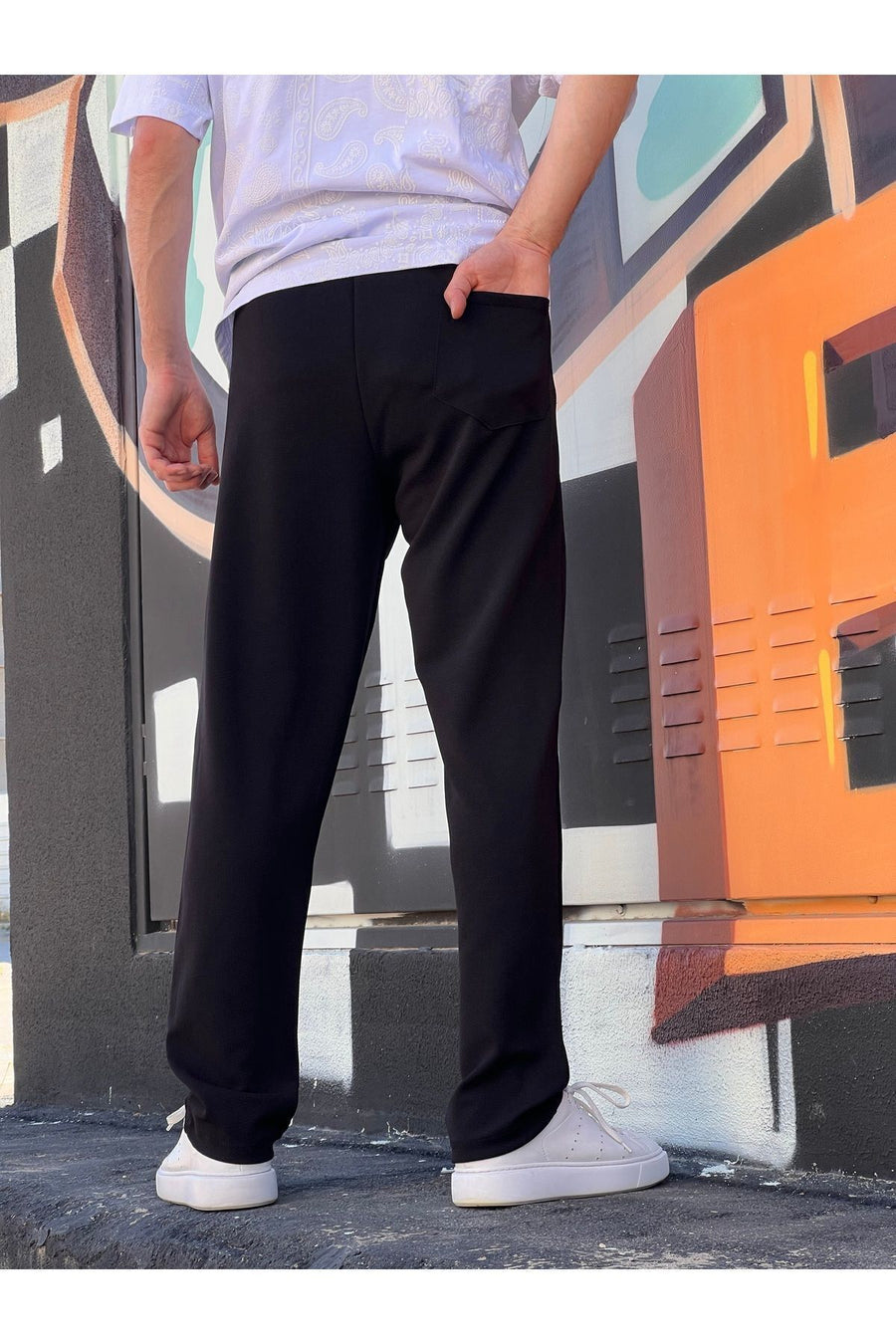 ElitWear Yeni Sezon Rahat Kalıp Esnek Kumaş Beli Lastikli Baggy Pantolon - Tas