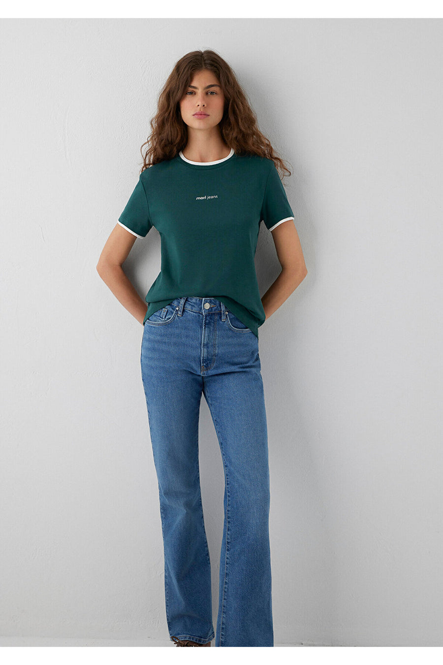 Mavi Logo Baskılı Bordo Tişört Slim Fit / Dar Kesim 1614200-87830 - Yeşil