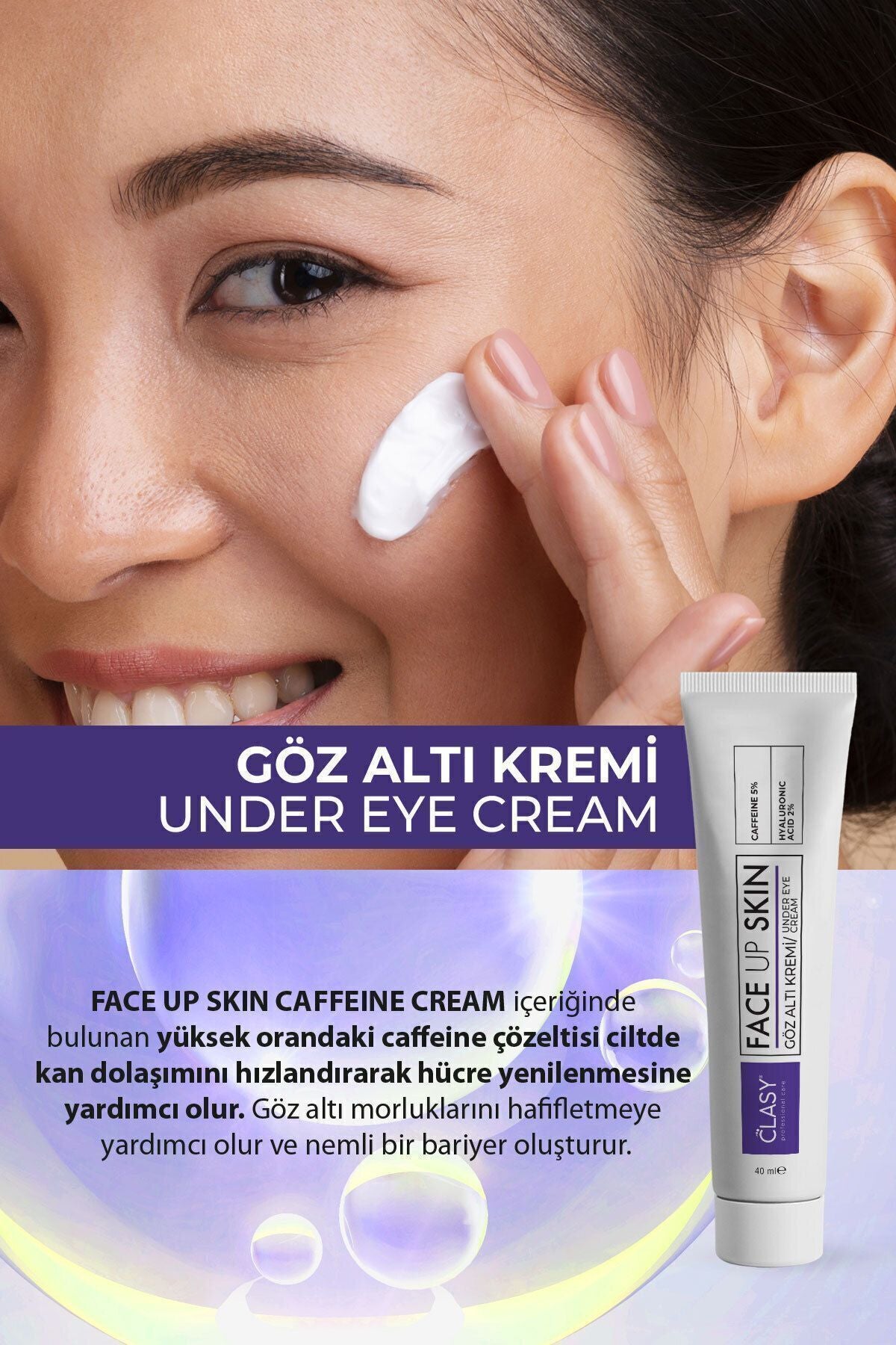 Clasy Care Face Up Skin Göz Altı Kremi, Göz Altı Morlukları Ve Göz Altı Nemlendirici 40ml