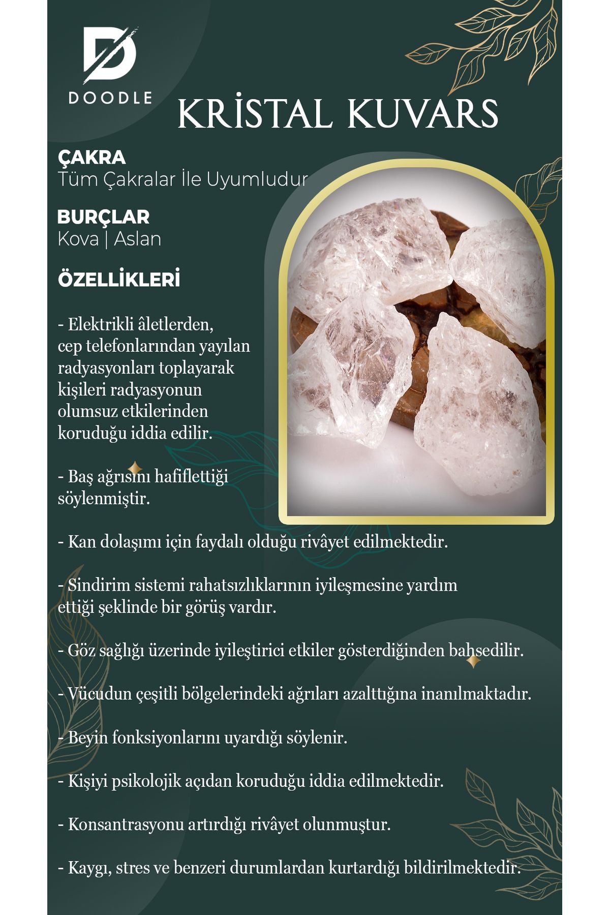 DOODLE Kırık Kristal Kuvars Doğaltaş Hayat Ağacı Kolye - orange 3