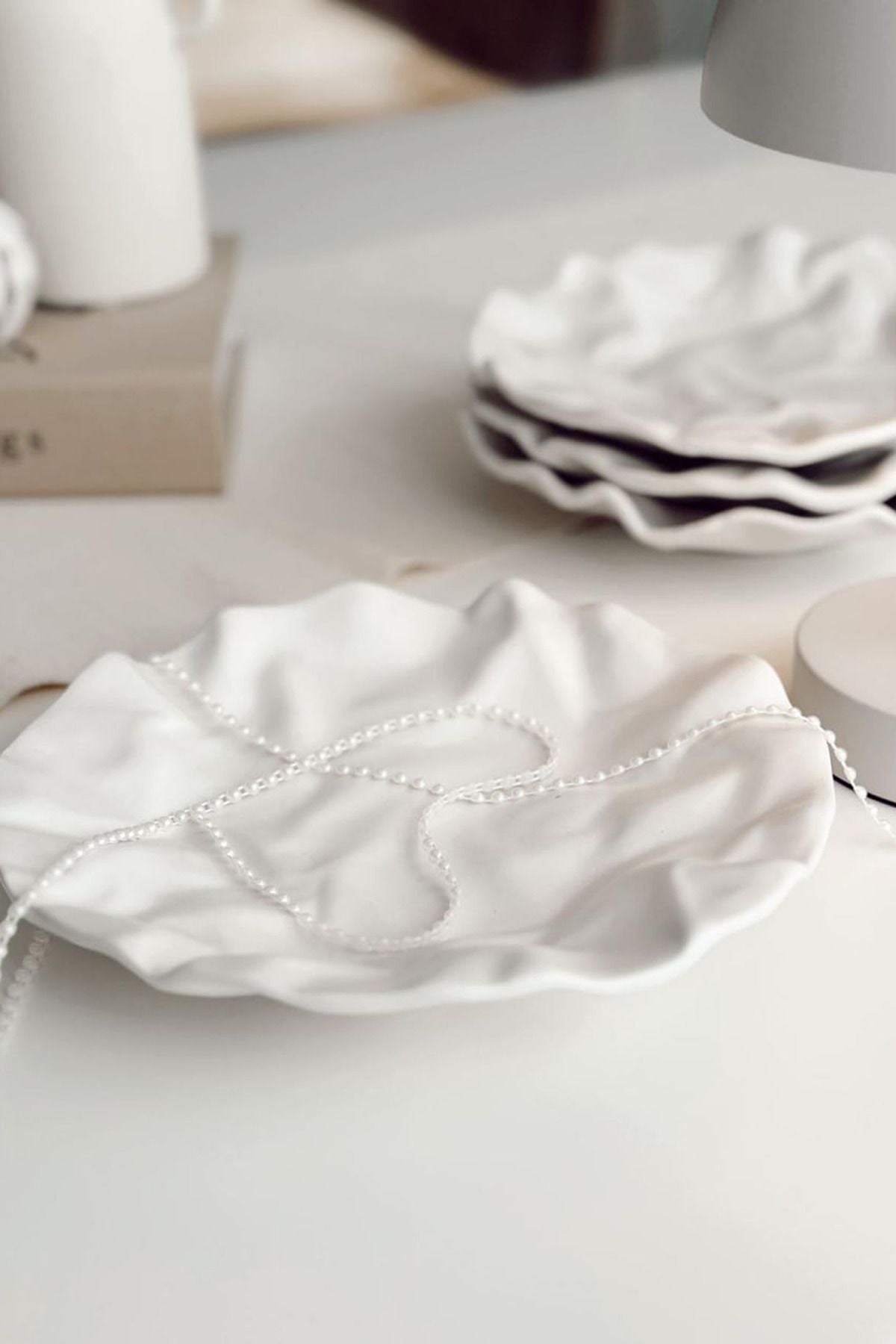 Anadolu Saray lü cmat Seramikırışık Tasarım Handmade Pasta Yemek Sunum Tabağı Tatlı Kahvaltı Tabağı Seti - Görsel 5