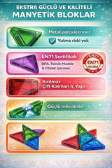 ASlife Home Mino Makers 39 Parça Yapı Manyetik Blokları Mıknatıslı Bloklar Oyuncak