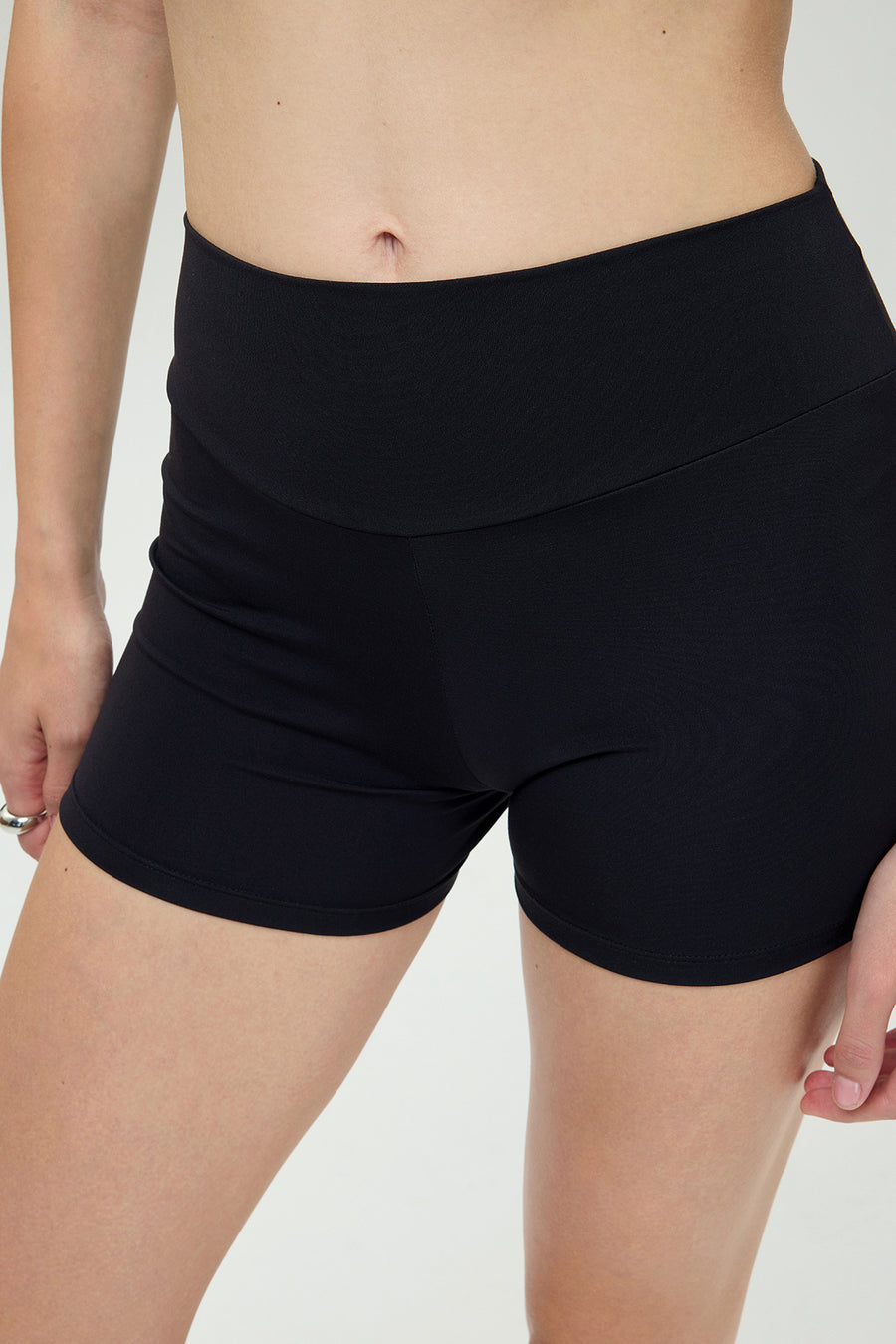SHEISMONO Comfort Yüksek Bel Şort Tayt Siyah - Füme