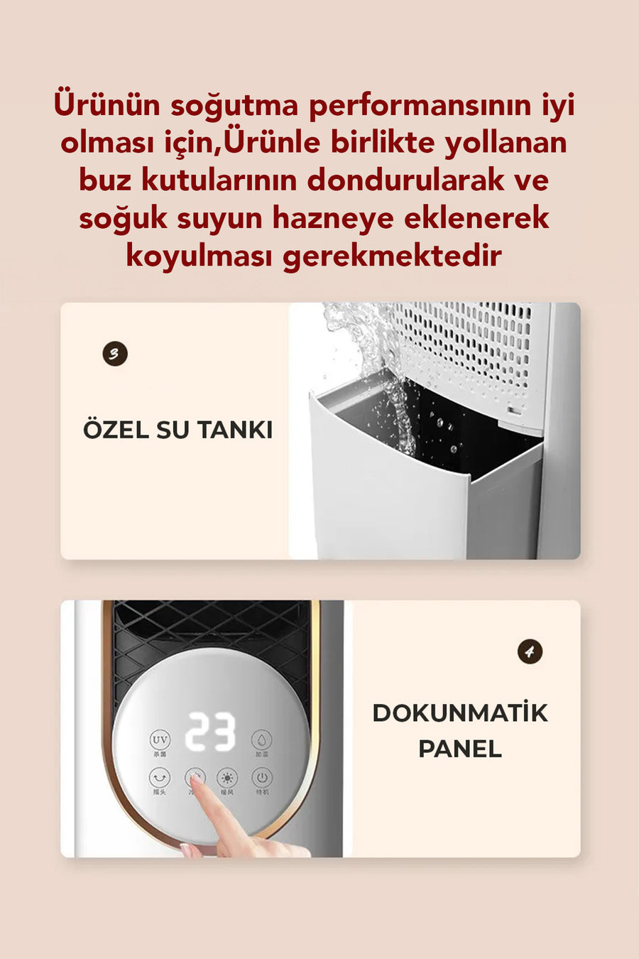ROBO Uzaktan Kumandalı Hava Isıtıcı Soğutucu Nemlendirici UV Sterilizasyon Ünite 4'ü 1 Arada