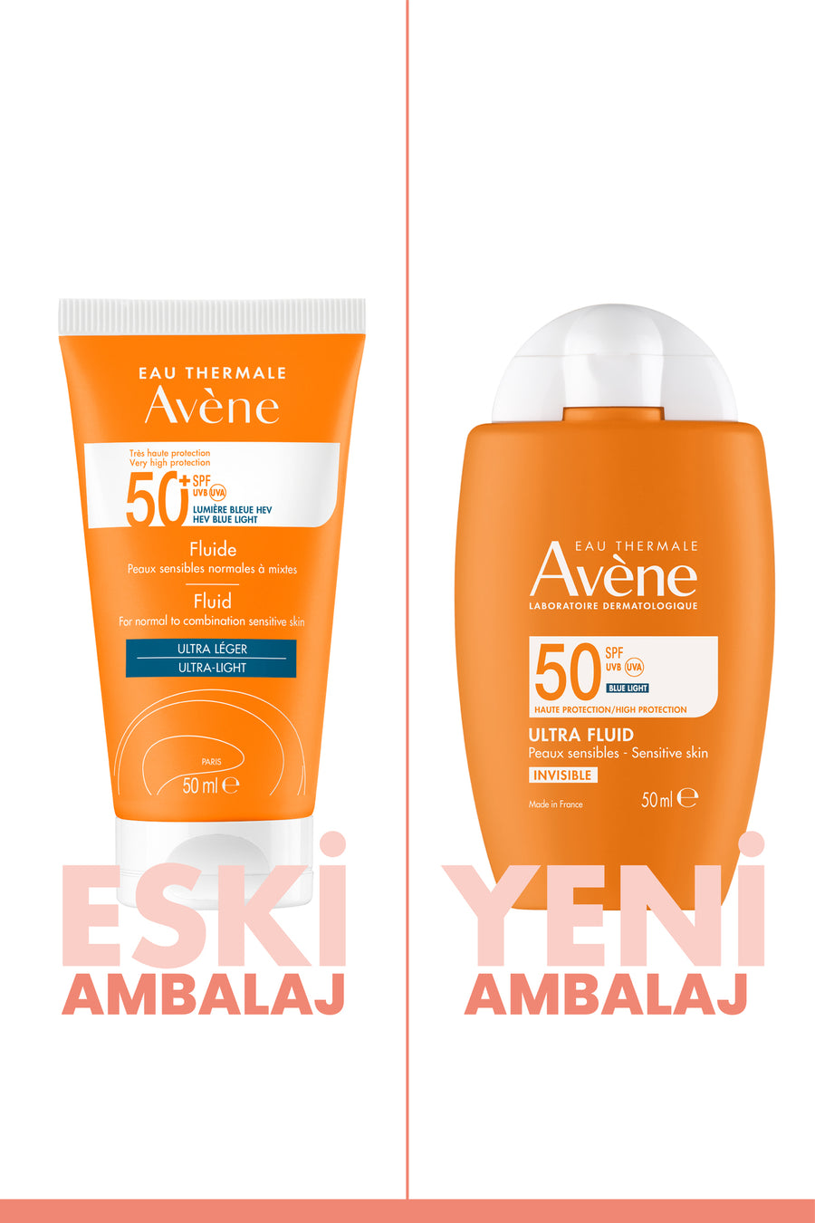Avene Ultra Fluid Invisible Normal/Karma Ciltler için Ultra Akışkan SPF 50 Güneş Kremi 50 ml