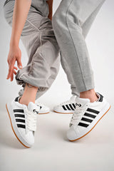 Freemax Spor Sneaker Ayakkabı Siyah Beyaz - Beyaz-Siyah