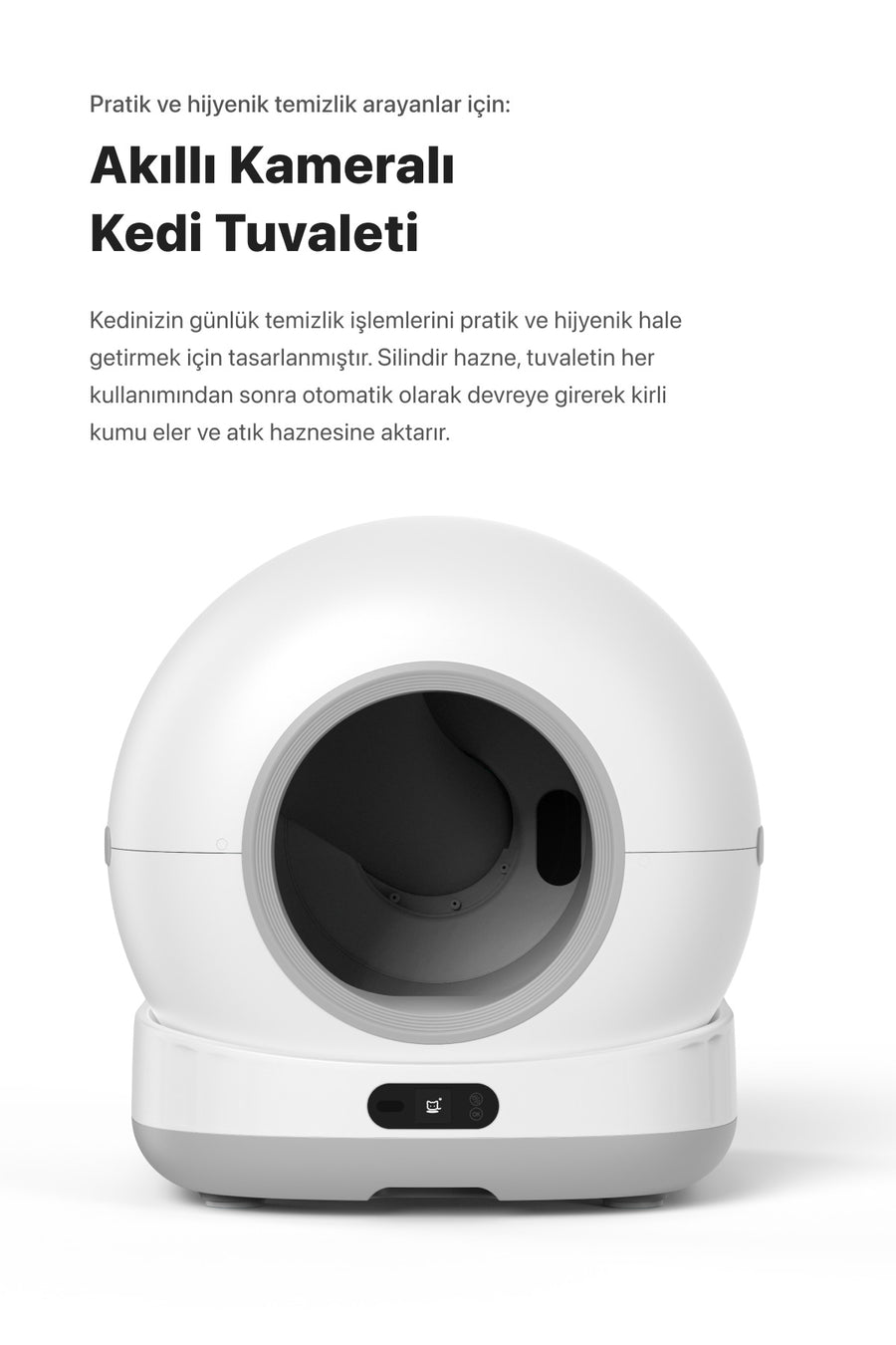 Xenon Smart Otomatik Kedi Tuvaleti (Kameralı) | 72 Lt, Mobil Kontrollü, Wifi, Akıllı Kedi Tuvaleti (X8623)