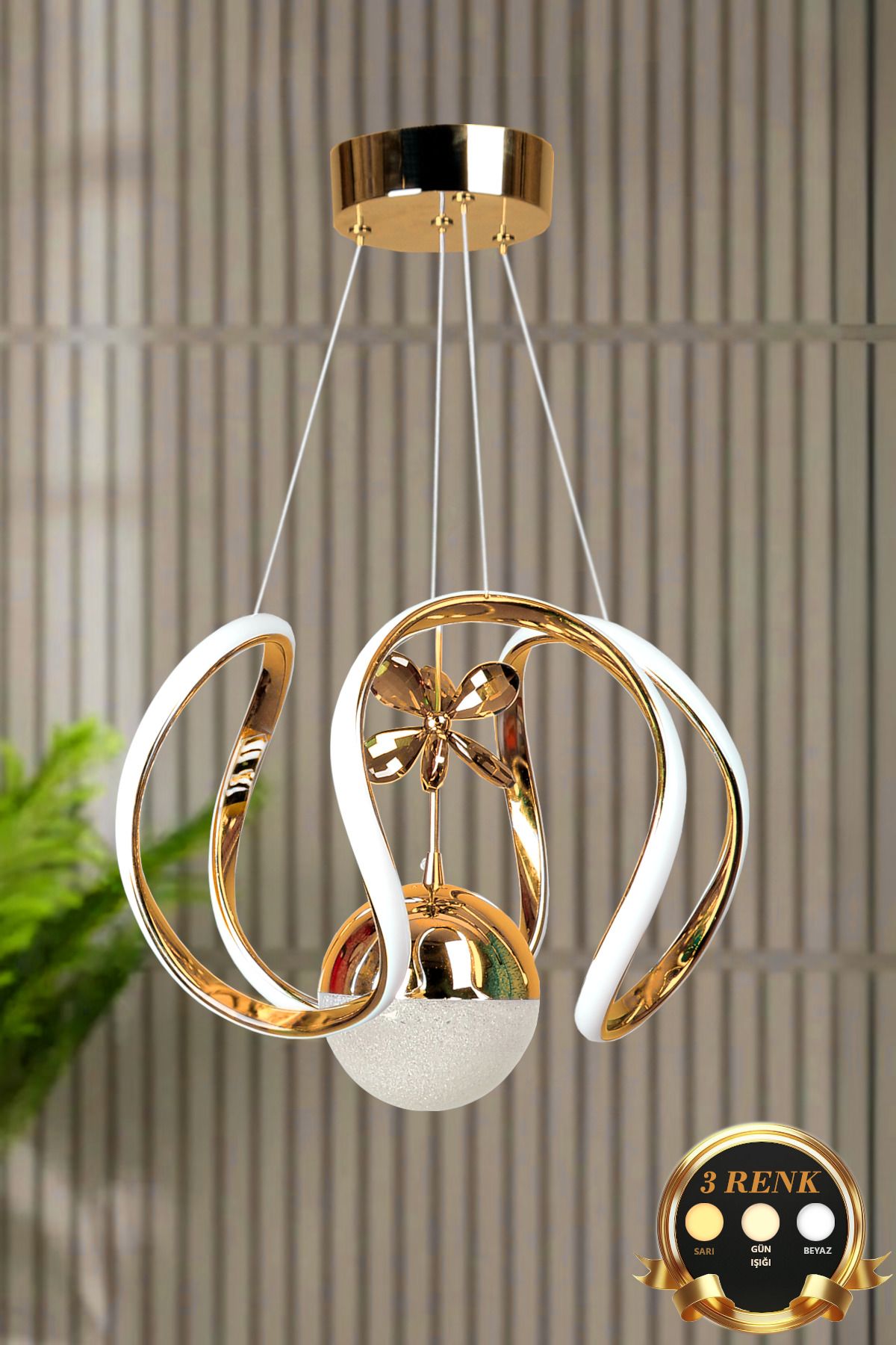Luna Lighting Clasy Model Gold Kaplama Renk Metal Salon Mutfak Oturma Yatak Odası Modern Led Sarkıt Avize