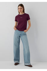 Mavi Logo Baskılı Bordo Tişört Slim Fit / Dar Kesim 1614200-87830 - Bordo