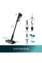Philips 7000 Serisi Aqua 25.2 V Kablosuz Dik Süpürge, PowerCyclone 12, 80 dk'ya Kadar Şarj, XC7057/01 - Gold Dust