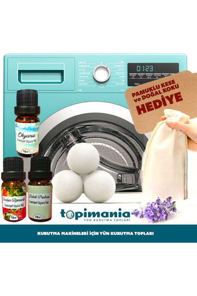 Topimania Yün Kurutma Topları Adet Xxl Çamaşır Yün Kurutma Topu- Adet ml Esans - Kurutmakinesiçin