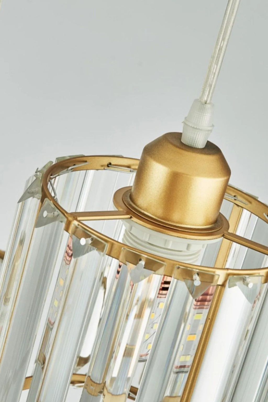 Luna Lighting Radiosa Gold Renkristal Taşlı Dekoratif Modern Salon Mutfak Hol Odantre Üçlü Sarkıt Avize - Görsel 4
