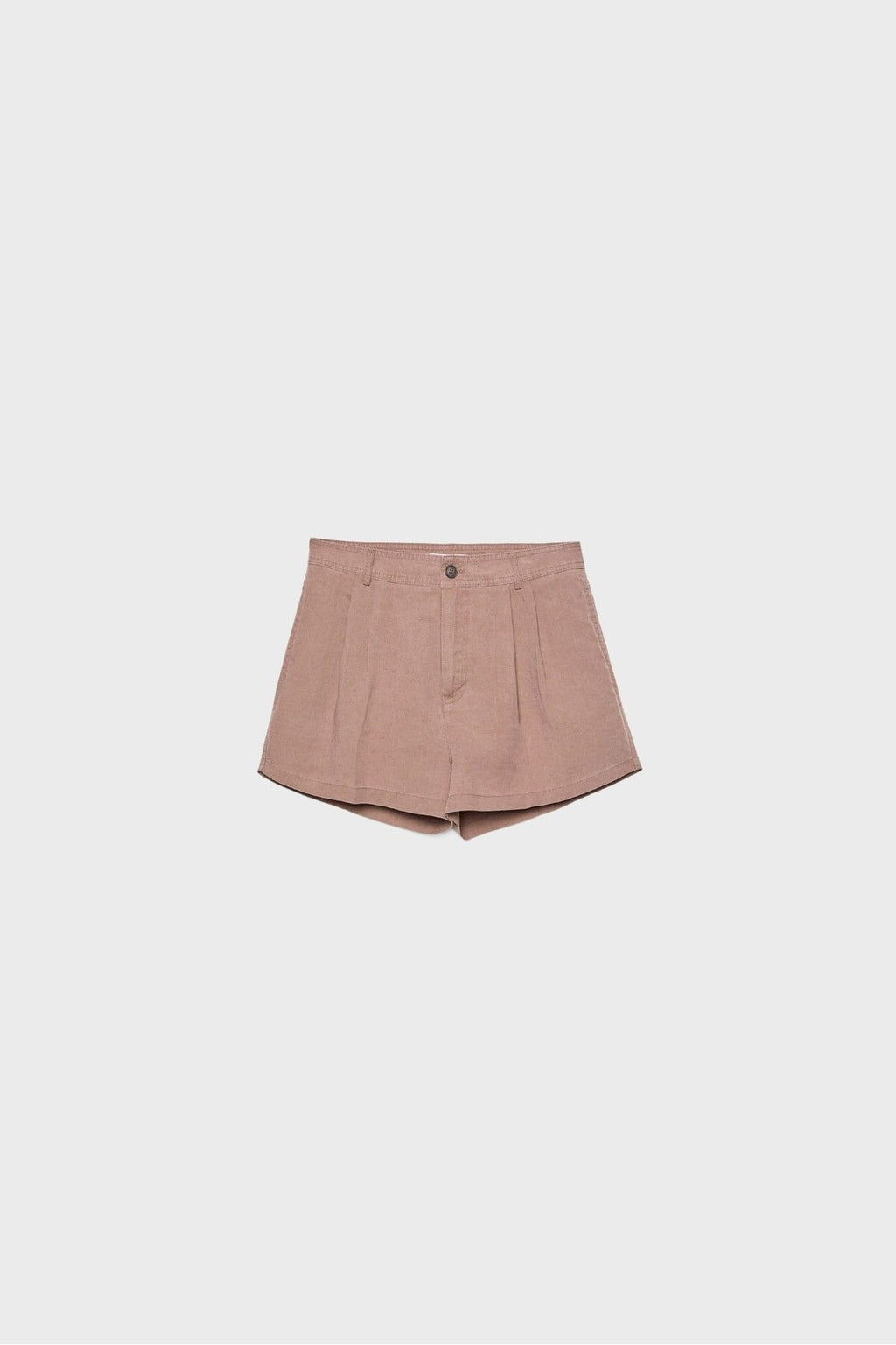 Stradivarius Ketenli dökümlü şort Standart Straight