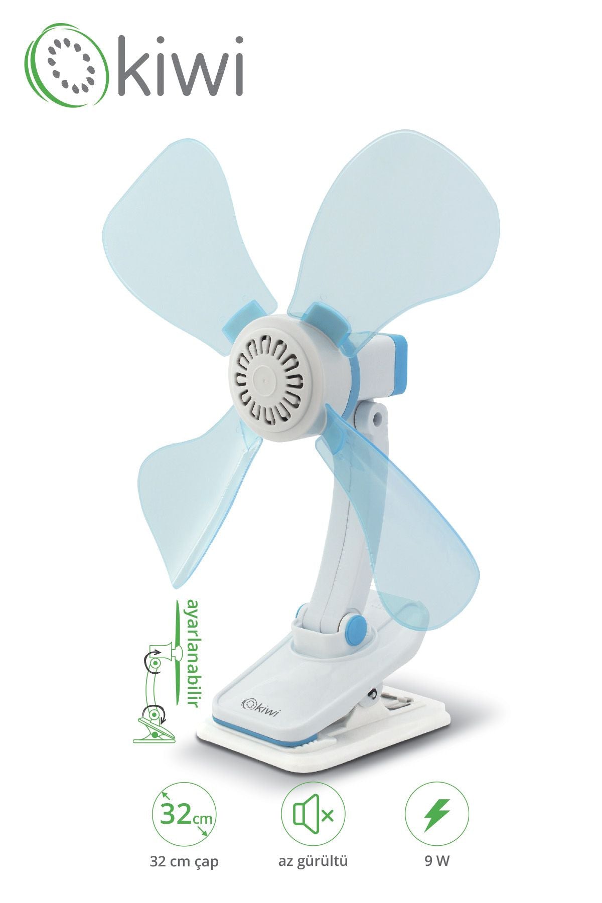 Kiwi Kfan 7604 Masaüstü Mini Vantilatör Kiwi 7604 Varsayılan Standart