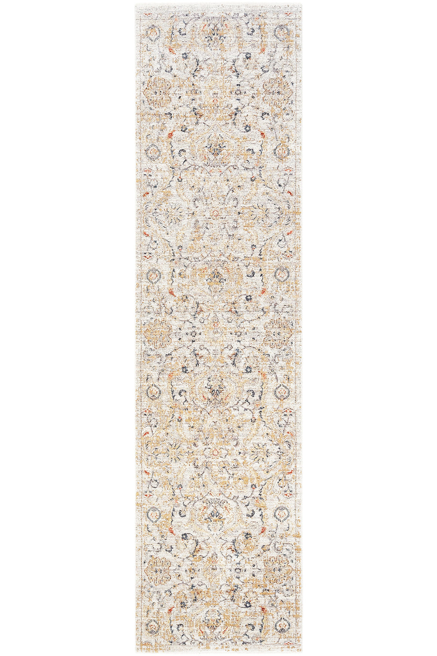 Cool Halı Hanedan Krem Klasik Desenli Çiçekli Yolluk Otantik Bohem Vintage Koridor Giriş Uzun Antre Hol Halısı - Hanedan