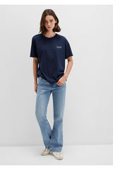 Mavi Logo Baskılı Lacivert Tişört Loose Fit / Bol Rahat Kesim 1611309-70490