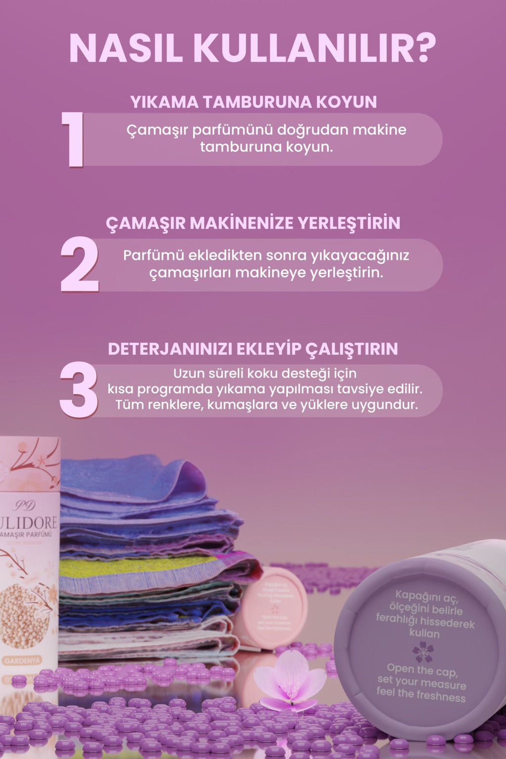 PULIDORE Granül Çamaşır Parfümü & Çamaşır Yumuşatıcı Gardenya gr - Görsel 2