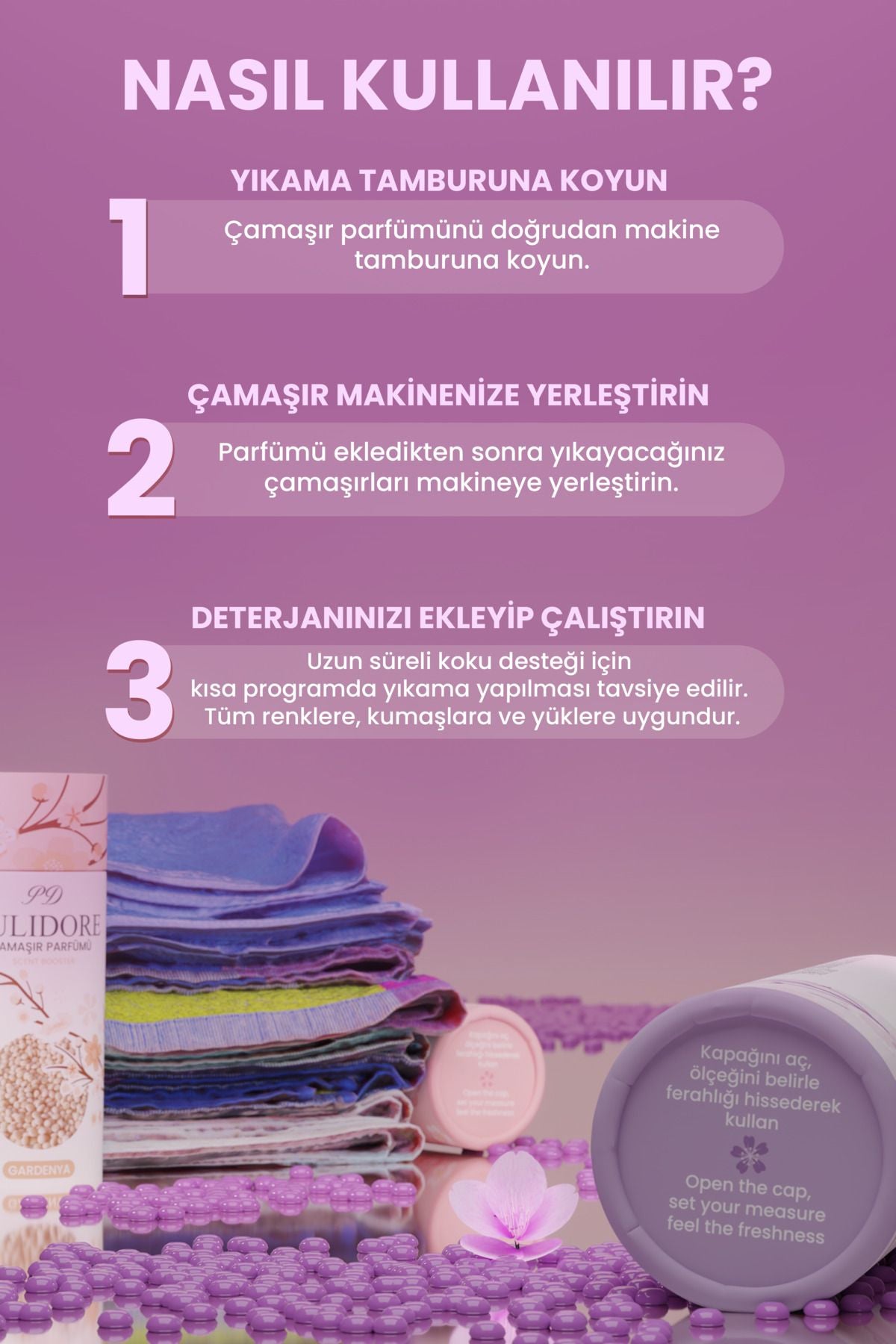 PULIDORE Granül Çamaşır Parfümü & Çamaşır Yumuşatıcı Gardenya gr - Görsel 2