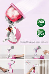 Kiwi Yeni Nesil Ksı 650 Portatif Buharlı Kırışık Giderici Dikey Ütü 1200w - Pembe
