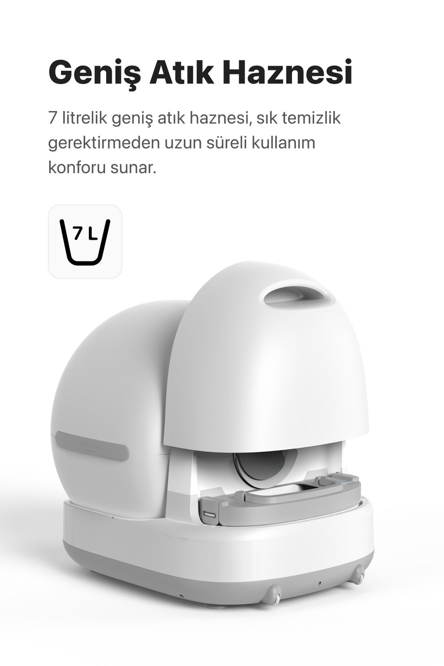 Xenon Smart Otomatik Kedi Tuvaleti (Kameralı) | 72 Lt, Mobil Kontrollü, Wifi, Akıllı Kedi Tuvaleti (X8623)