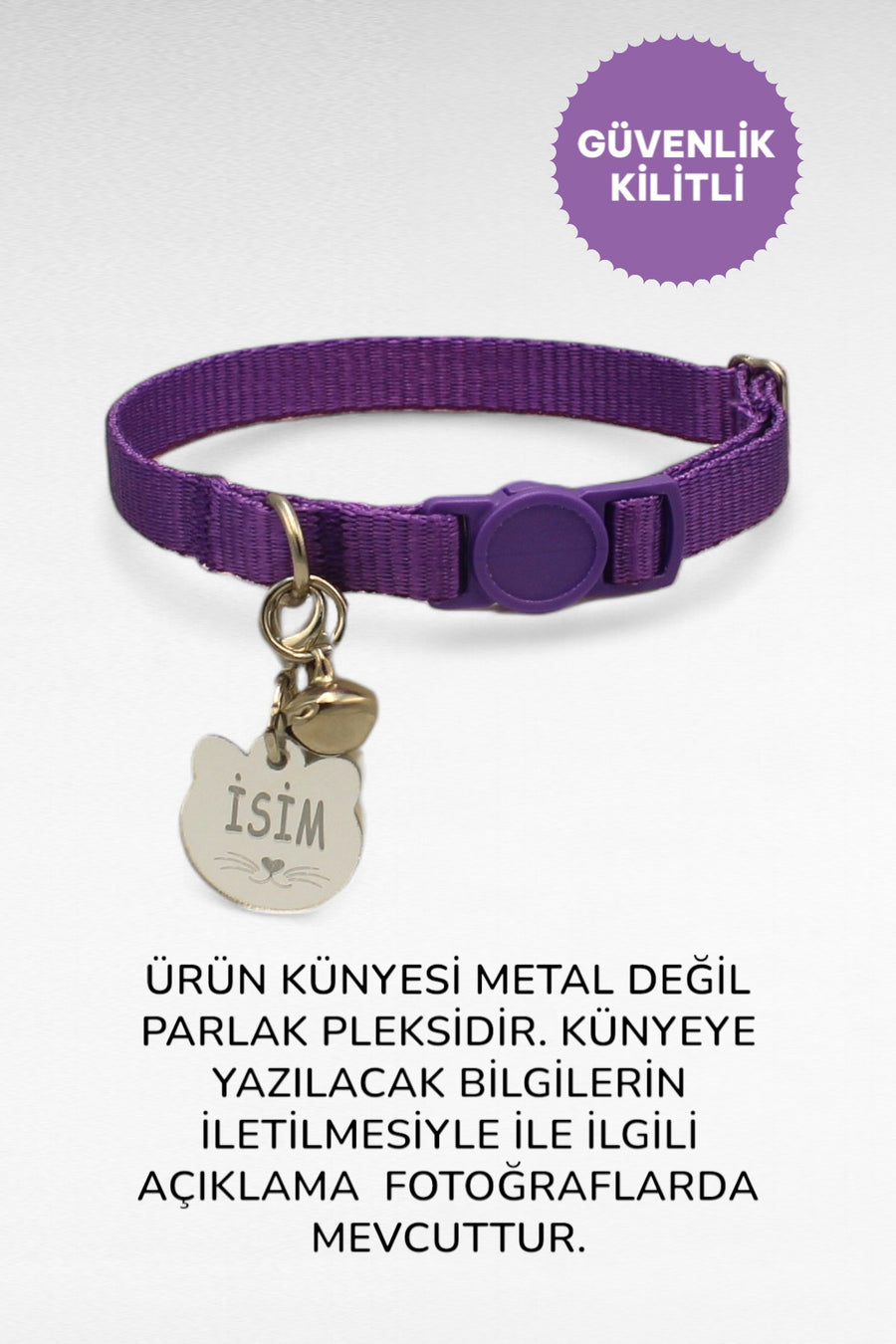 CARAMELOS İSİMLİ KEDİ TASMASI KEDİ İSİMLİK KİŞİYE ÖZEL-EKO SERİSİ