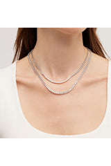 Merano Design 3mm Rhodium Su Yolu Kolye