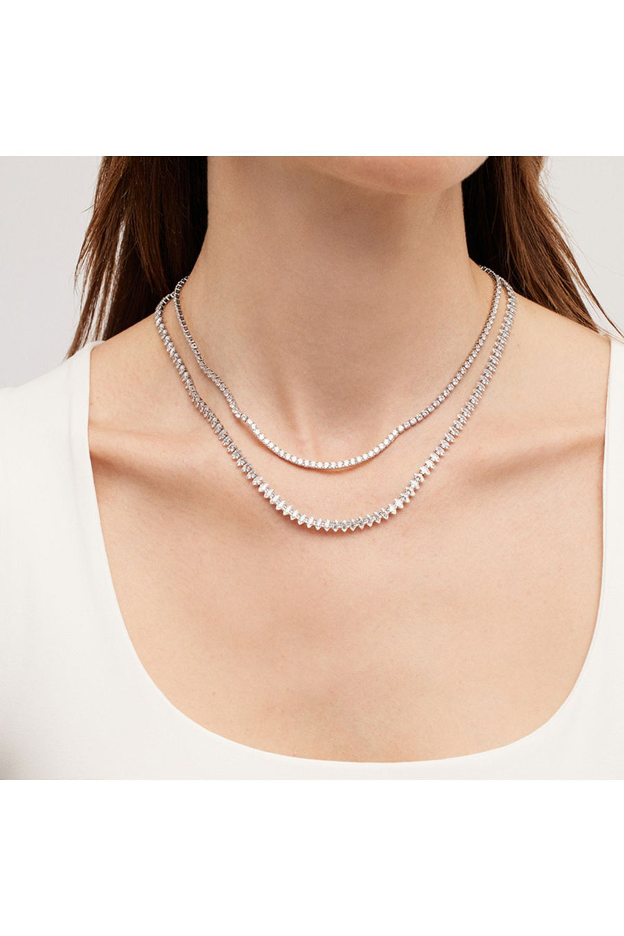 Merano Design 3mm Rhodium Su Yolu Kolye