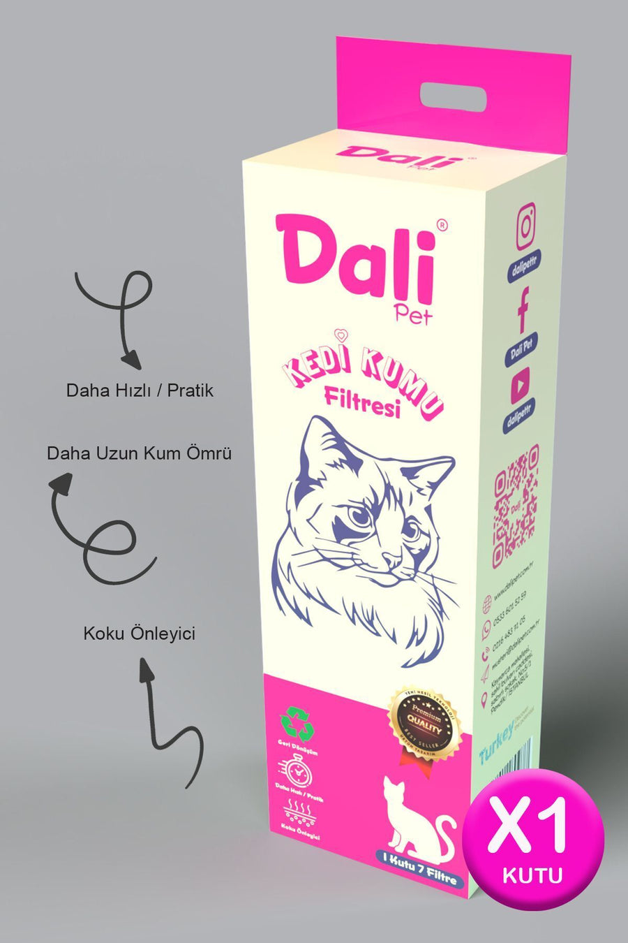 Dalipet Kedi Kumu Temizleme Elekli Filtre 1 Kutu 78x69 Cm