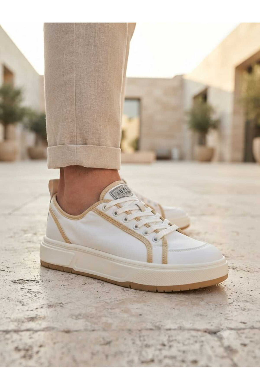 Lufian Tommy Erkek Sneaker Ayakkabı Siyah - Bej