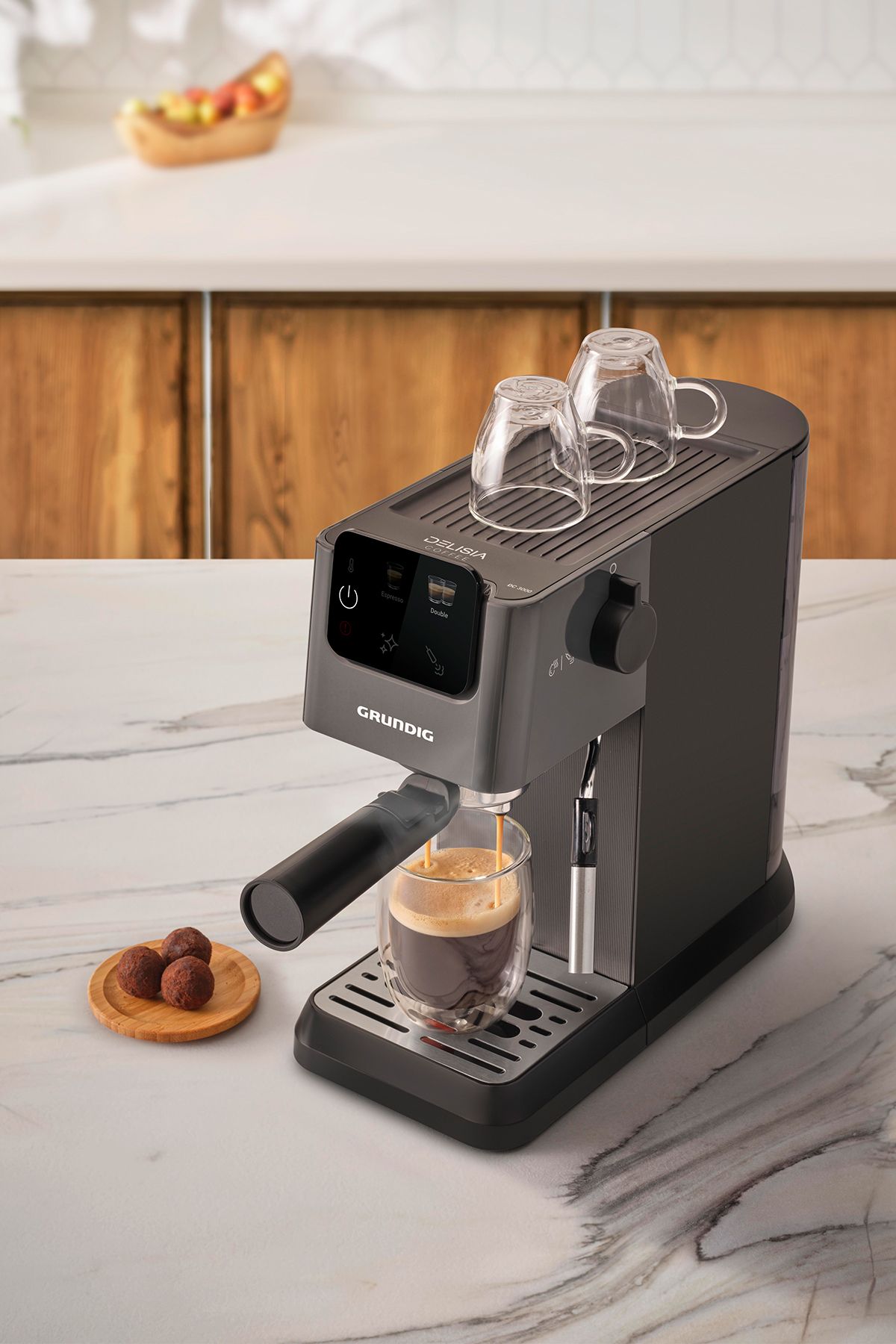Grundig Delisia Coffee KSM Süt Köpürtücülü Manuel Espresso Makinesi - Görsel 3