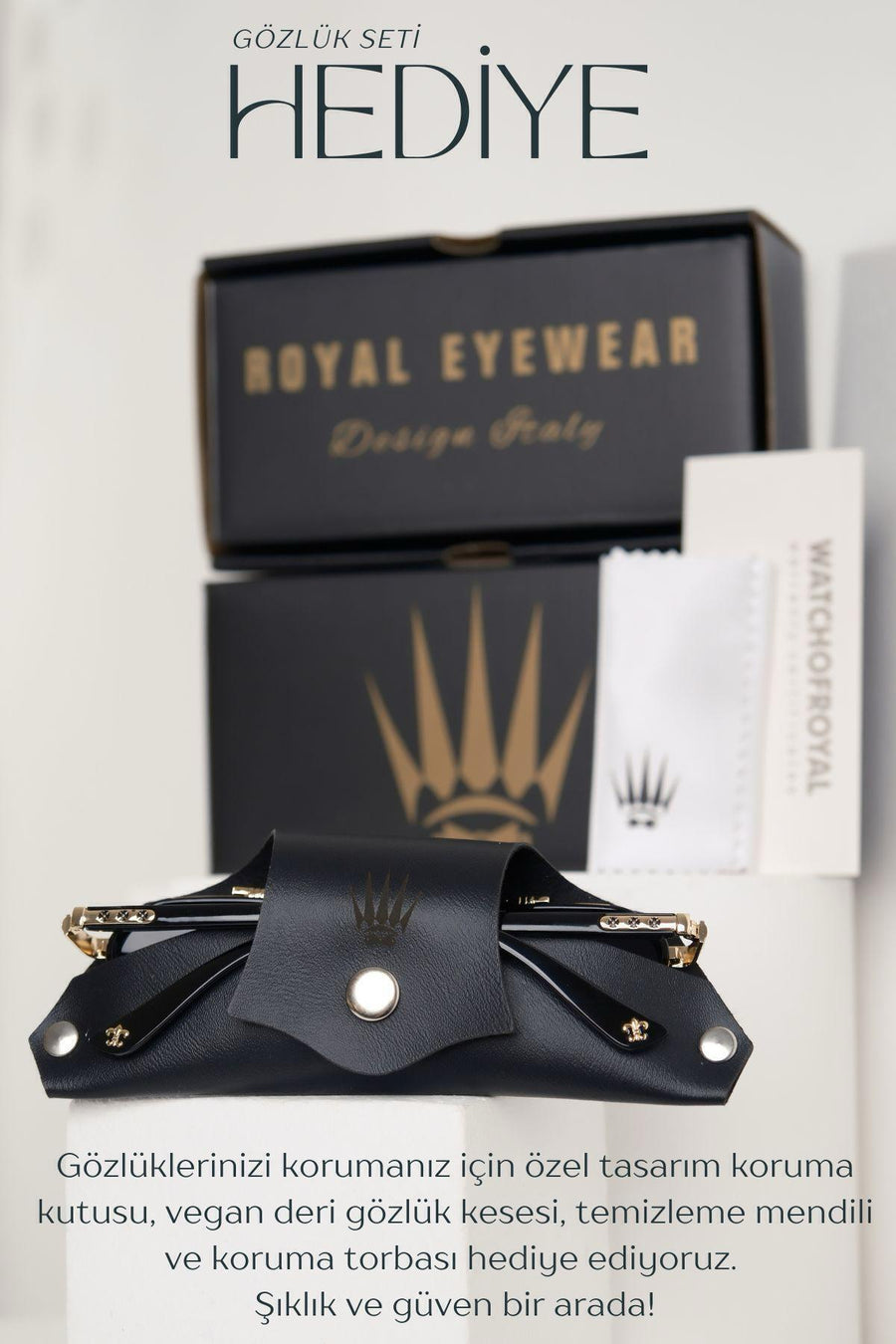 WATCHOFROYAL Güneş Gözlüğü Kadın & Erkek Uv400 Cam Ce Belgeli Rose Lorraınew - Gri