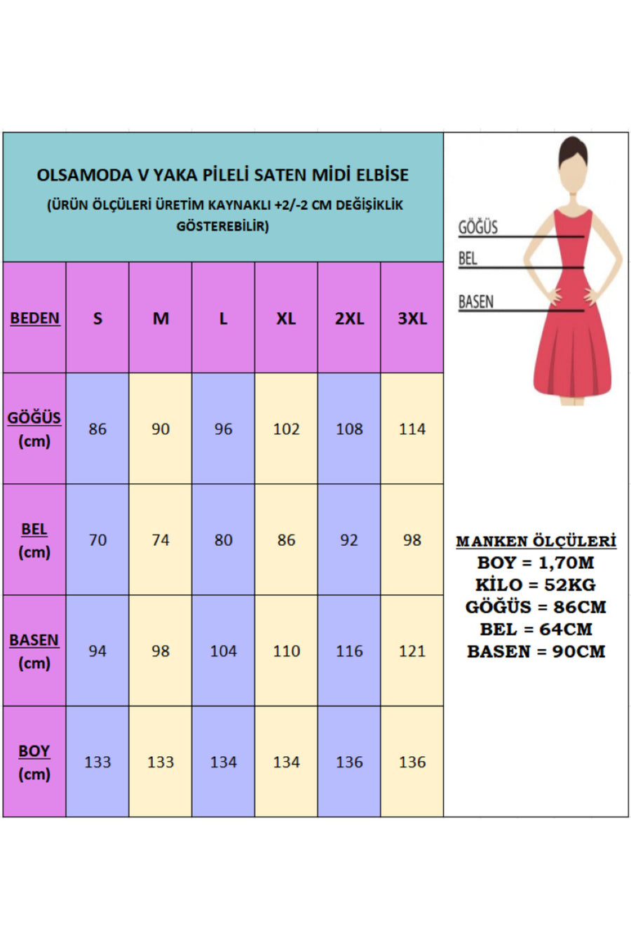 OLSAMODA KADIN V YAKA PİLELİ SATEN MİDİ ELBİSE - Siyah
