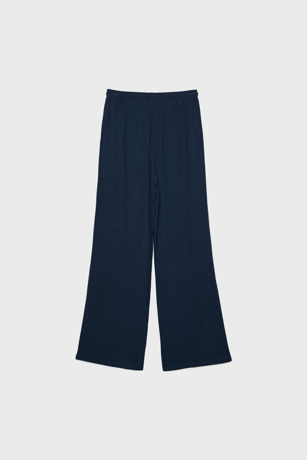 Stradivarius Dökümlü keten pantolon