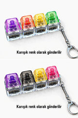 BESTTOYS Işıklı stres giderici click sesli ışıklı klavye LED ışıklı klavye anahtarlık KARIŞIK RENK GÖNDERİLİR