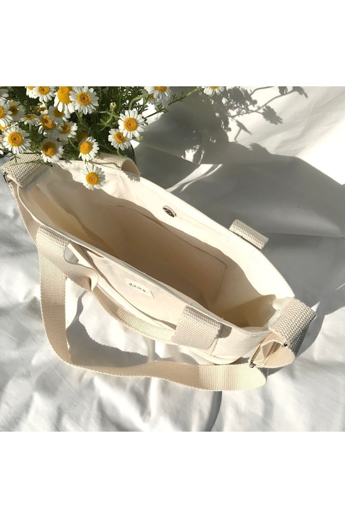 Sowa Collection Kanvas Çıtçıtlı Çanta Ayarlanabilir Çapraz Askılı Kadın El Ve Omuz Çantası U:30 E:35 G:10 Cm - 4