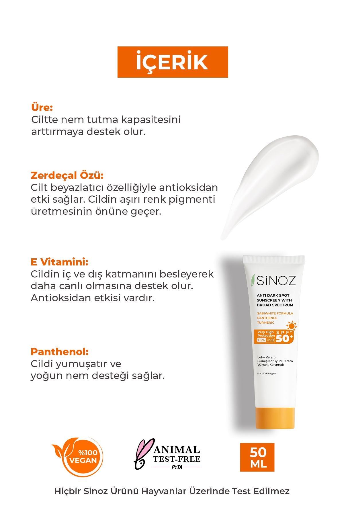 Sinoz Spf Leke Karşıtı Yüksekoruyucu Yüz Güneş Kremi ml Normal Ve Kuru Ciltler Için