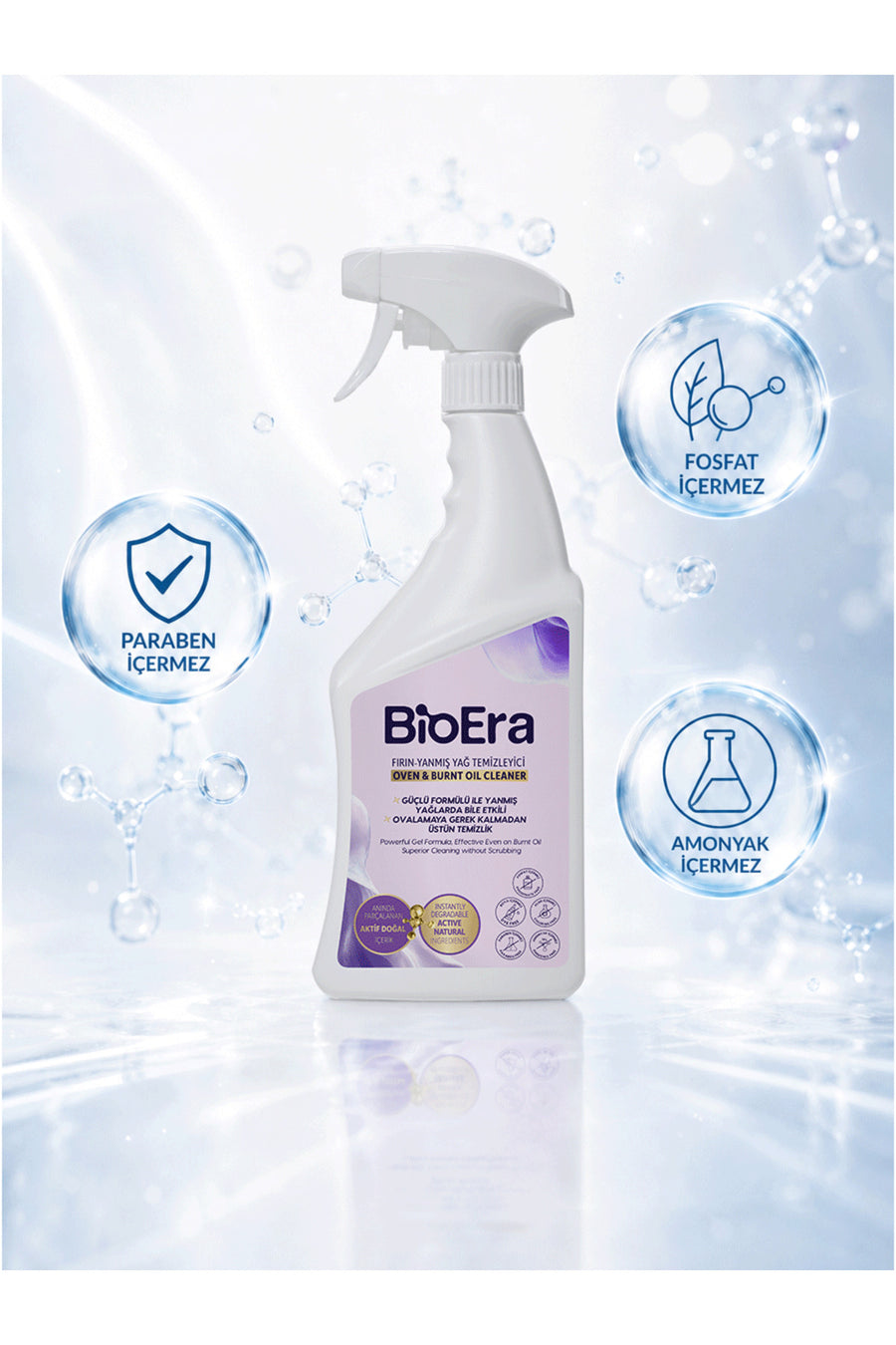 BioEra Güçlü ve Doğa Dostu - Fırın Izgara Yanık Yağ Sökücü Temizleyici Sprey 750ml