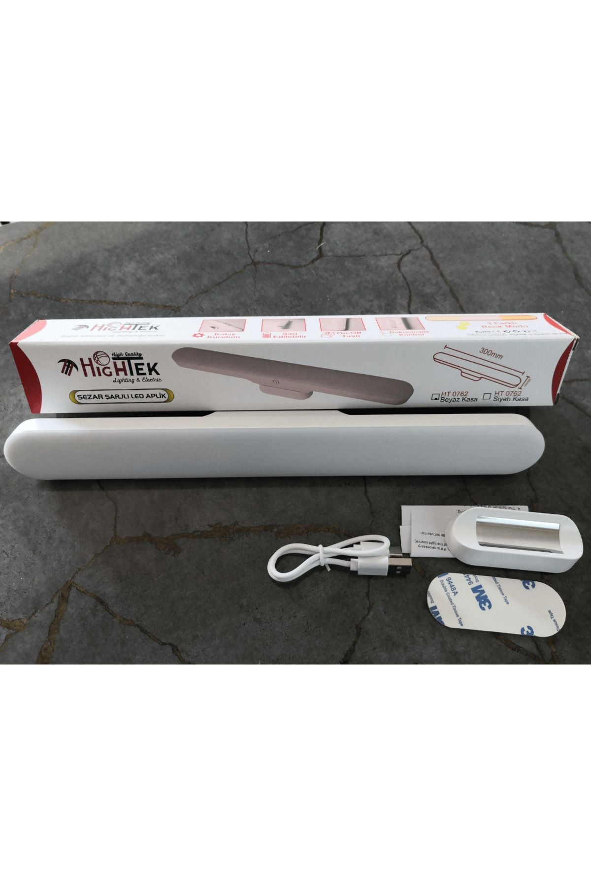 Hightek Dokunmatik Led Usb Şarjlı Aplikablosuz Mıknatıslı Lamba Farklı Işık Rengi - Görsel 5