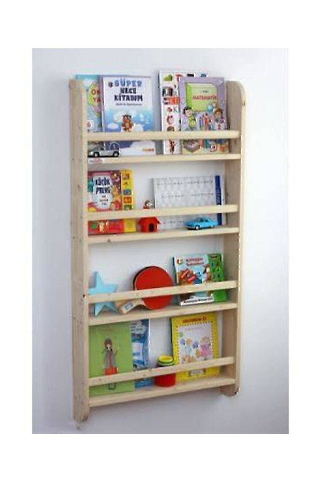 SALİHA Ahşap Montessori Kitaplık Çocuk Odası Eğitici Kitaplık