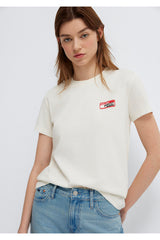 Mavi Baskılı Ekru Tişört Semi Slim Fit / Yarı Dar Kesim 1614251-80194 - Ekru