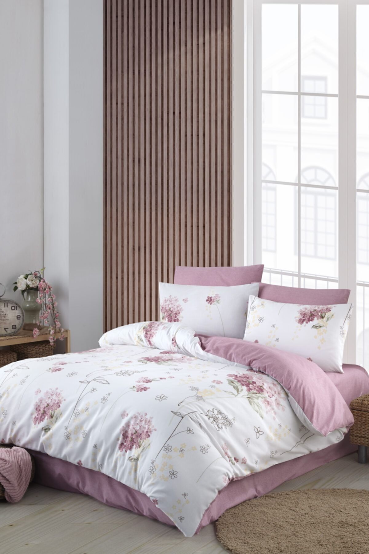 MyStory Home Lastikli Çarşaflı Çift Kişilik Nevresim Takımı Viola - Görsel 5