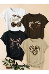 uyguntarz Unisex Karışık Baskılı Tişört Seti – 4'lü Paket Bisiklet Yaka Günlük T-Shirt - Shirt