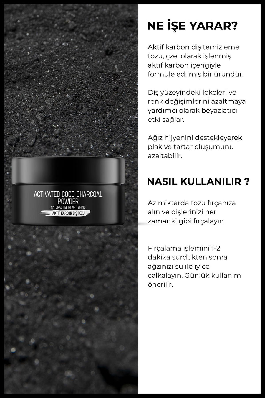 RCOSMETİCS Aktif Karbon Diş Temizleme Tozu