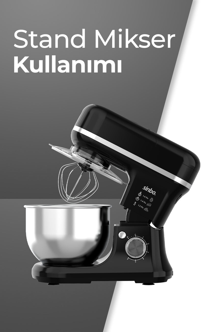 Sinbo SMX-2772 Çok Amaçlı 3ın1 Mutfak Şefi Hamur Yoğurma Kıyma Makinesi Sürahi Blender 1200w - Siyah