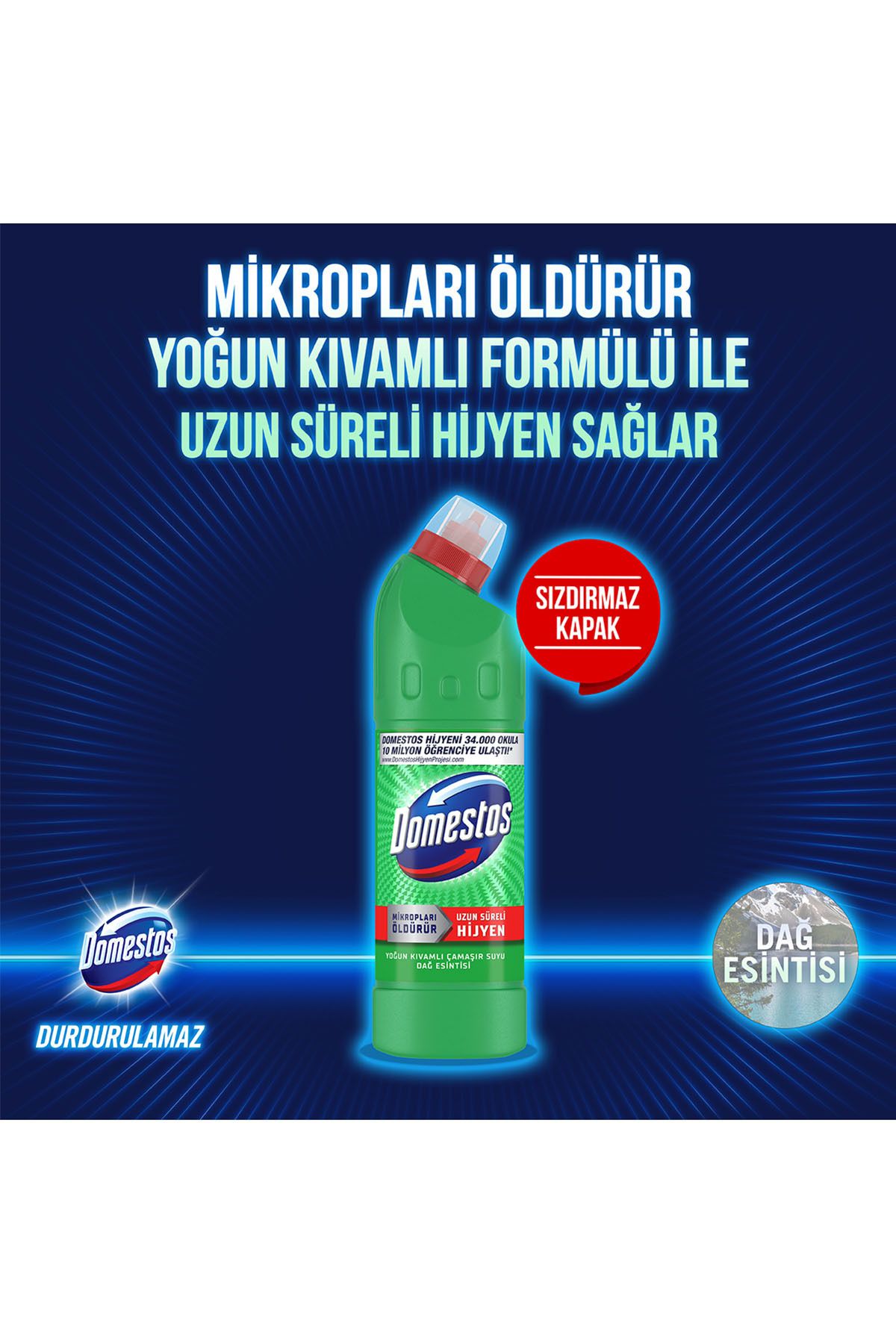 Domestos Çamaşır Suyu Beyaz Sabun Ferahlığı ml XÇamaşır Suyu Dağ Esintisi ml X - Görsel 3