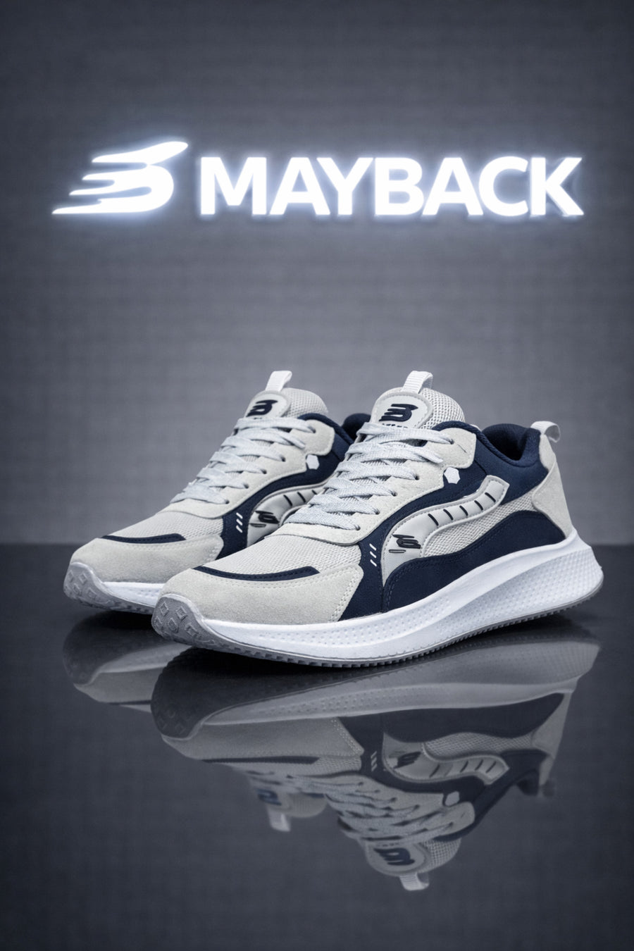 mayback Erkek Spor Günlük Yazlık Ortopedik Ayakkabı - Gri-Lacivert